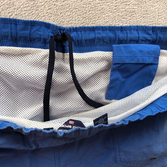 Polo Sport Ralph Lauren Mens Swim Shorts Size XL Blue Trunks Swimwear Drawcord - Picture 10 of 12